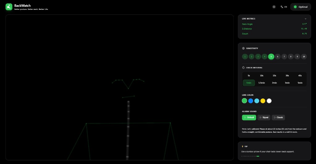 Screenshot von Projekt 3 BackWatch
